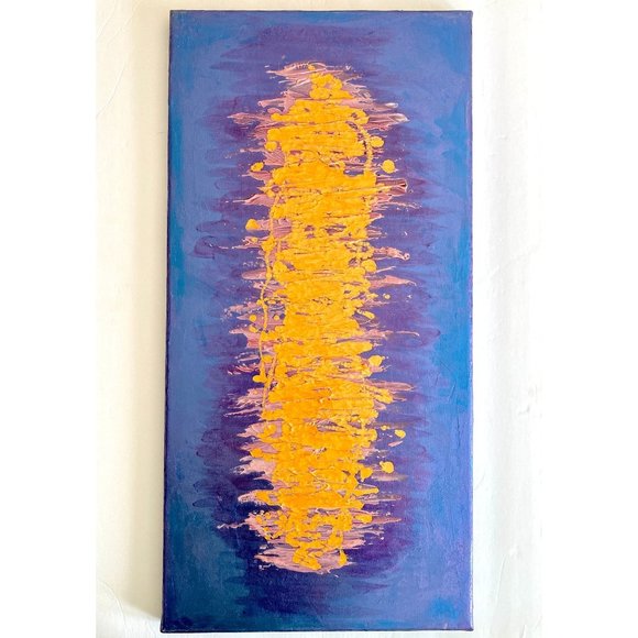 Amoeba 3 - Original Abstract Wall Art Mixed Media Purple Blue Orange Painting - Picture 2 of 10